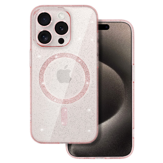 Калъф силикон –  Блестящ MagSafe – iPhone 14 – Розов