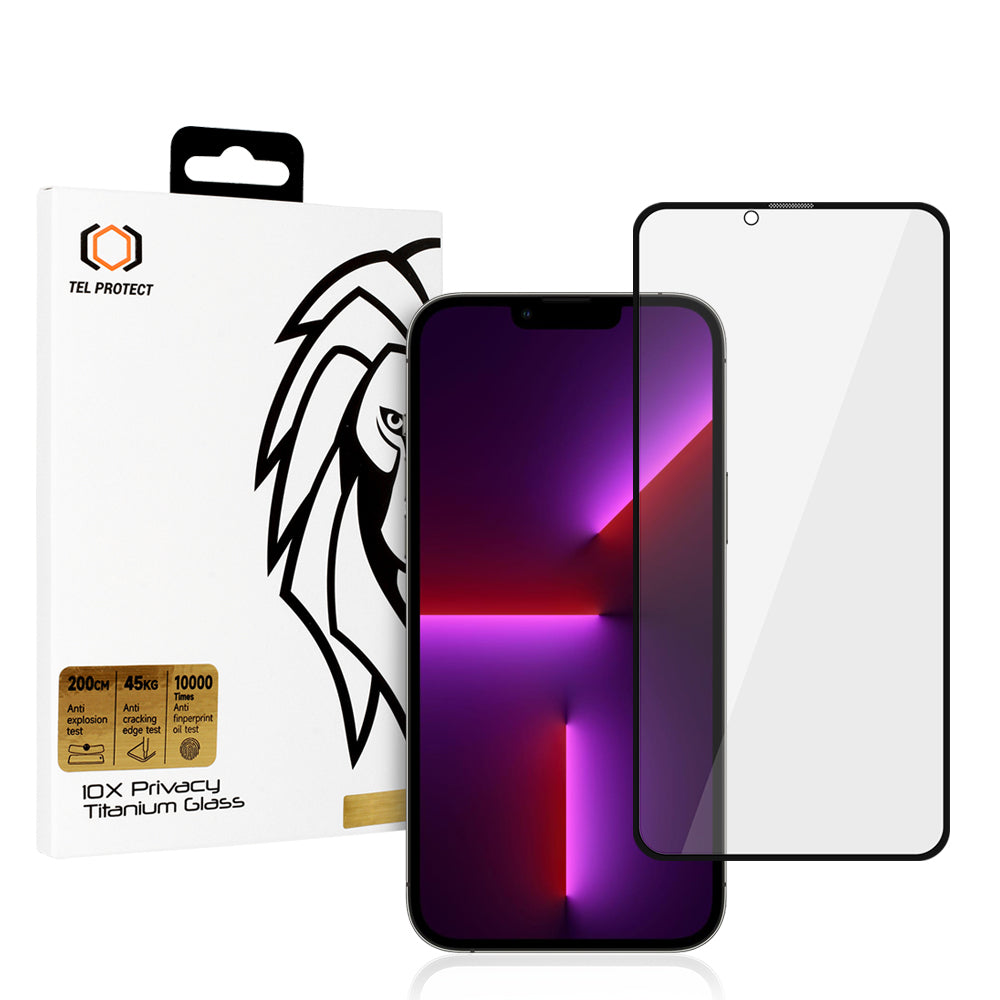 Закален Стъклен протектор 10X Privacy Titanium Max – iPhone 13 Pro Max