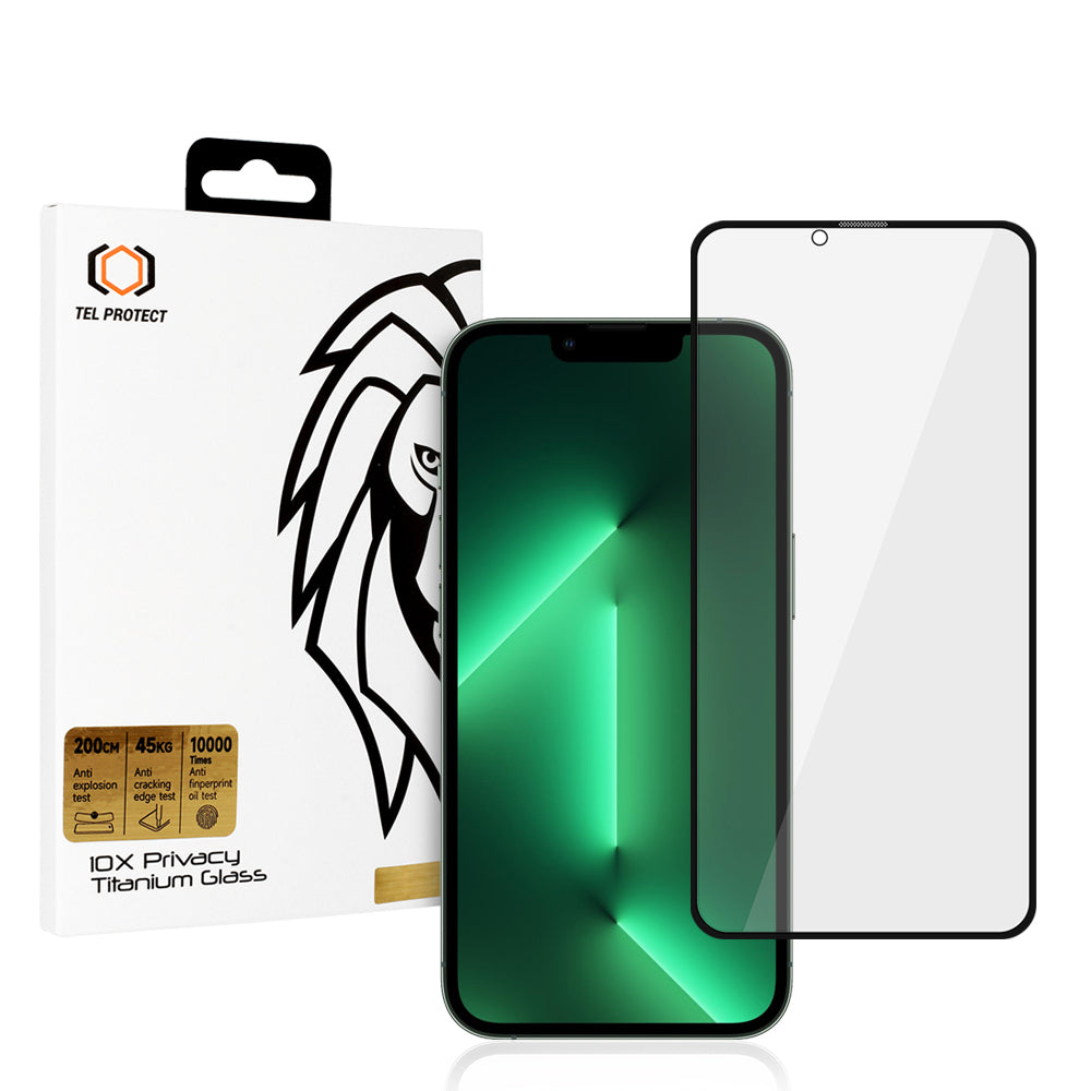 Закален Стъклен протектор 10X Privacy Titanium Pro – iPhone 13/13 Pro
