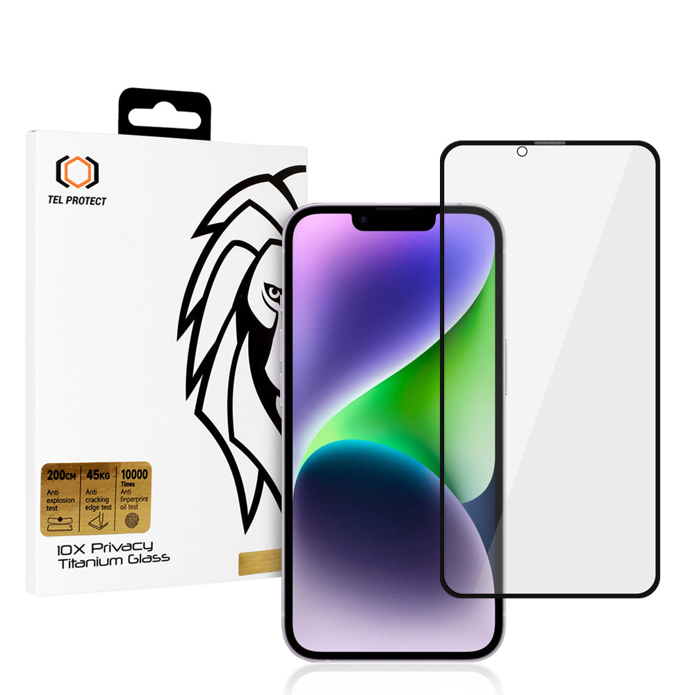 Закален Стъклен протектор 10X Privacy Titanium – iPhone 14