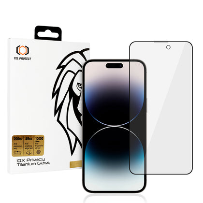 Закален Стъклен протектор – 10X Privacy Titanium Max – iPhone 14 Pro Max