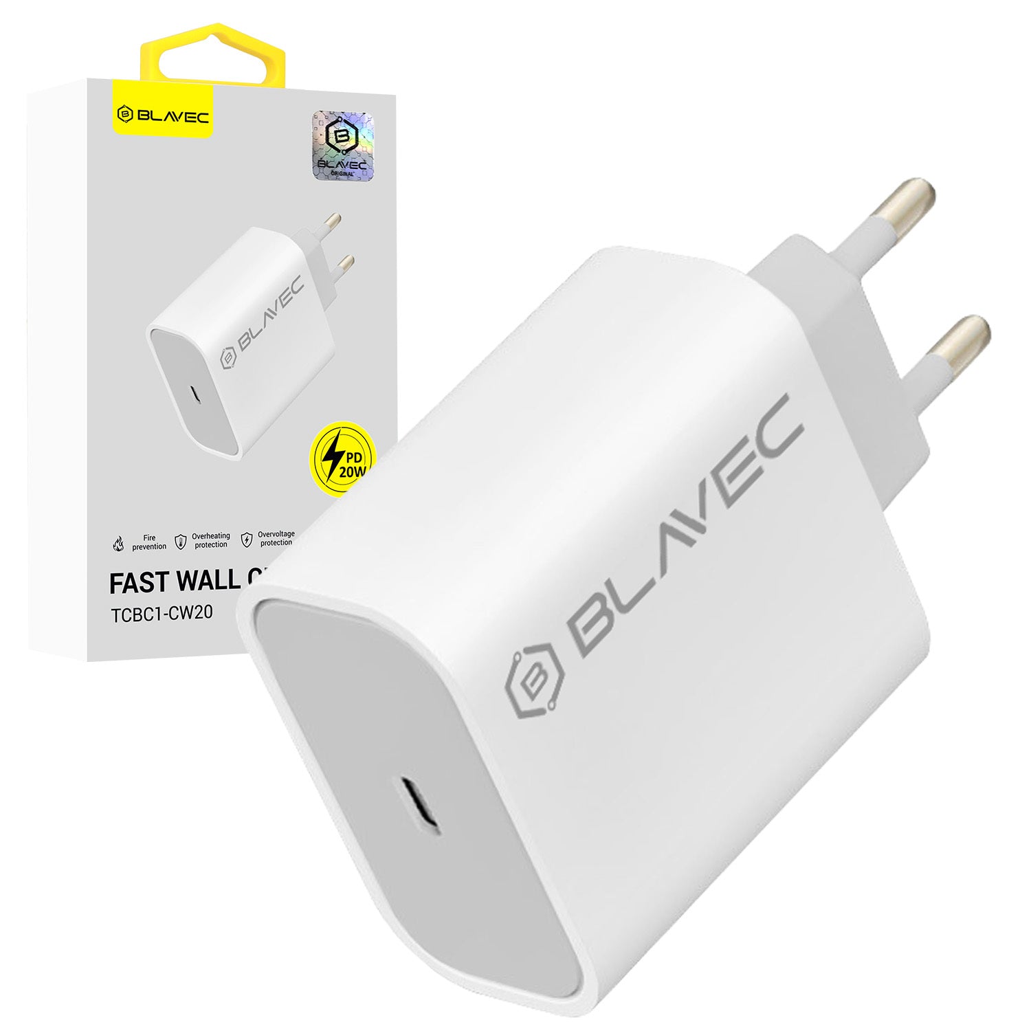 Blavec – Заряден адаптер – BC1 Typе-C PD 20W (TCBC1 CW20) – Бяло