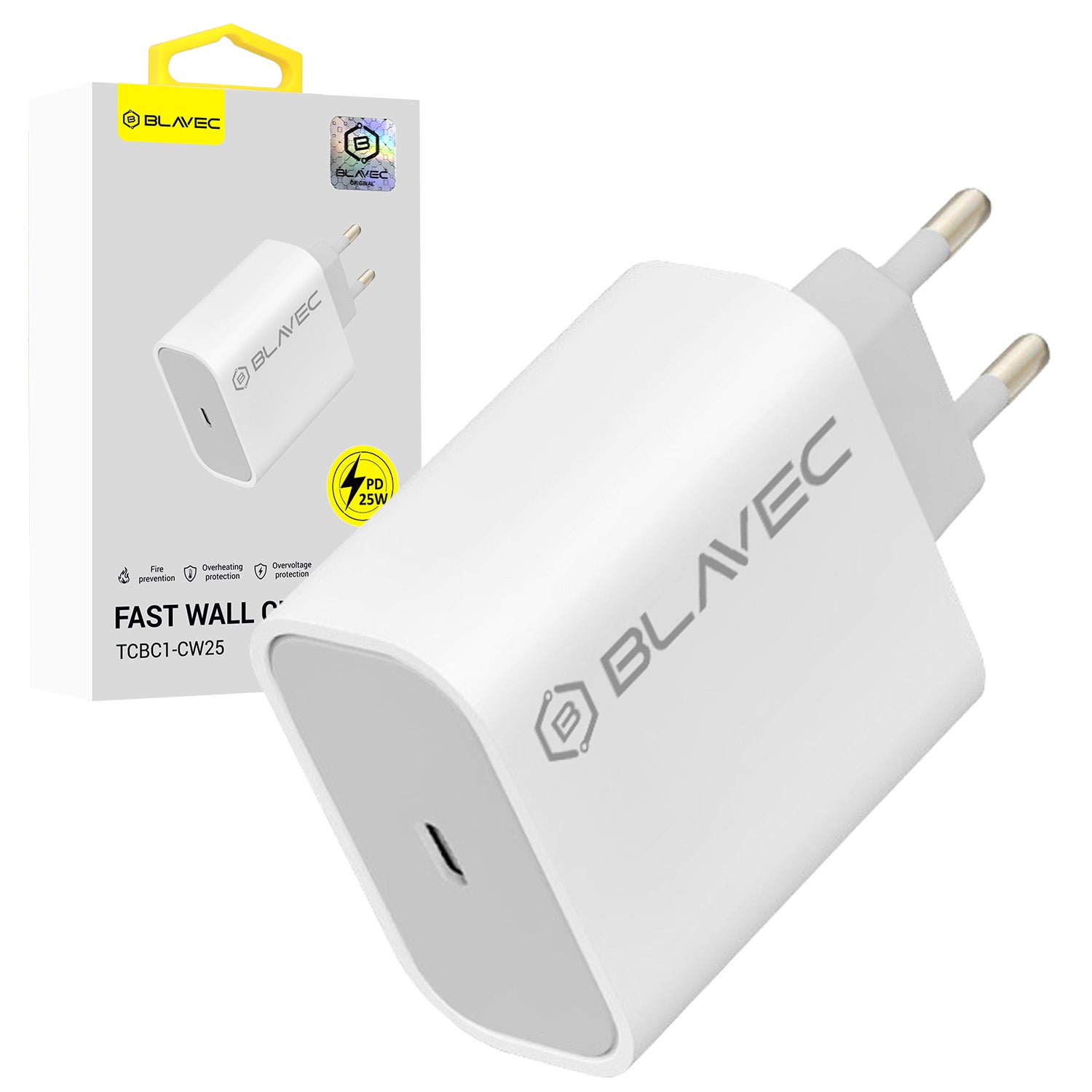Blavec – Заряден адаптер – BC1 Typе-C PD 25W (TCBC1 CW25) – Бяло