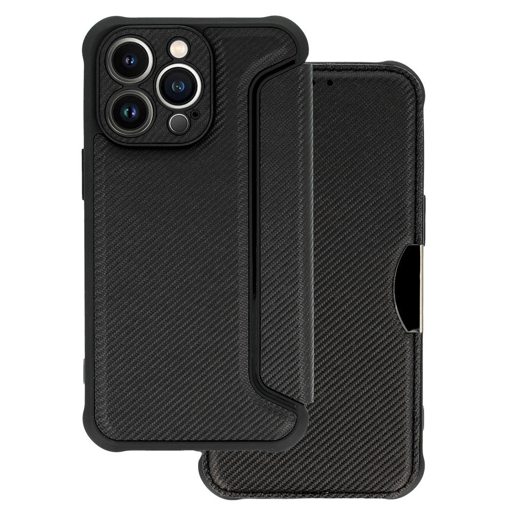 Калъф тефтер – Razor Carbon Book – Xiaomi Redmi None 13 5G – Черен