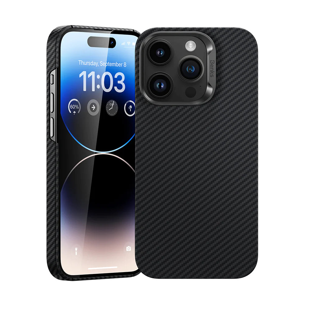 Benks – Magnetic Armor Air Kevlar Metal Frame 600D – iPhone 15 Pro – Черен