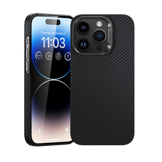Benks – Magnetic Armor Air Kevlar Metal Frame 600D – iPhone 15 Pro Max – Черен