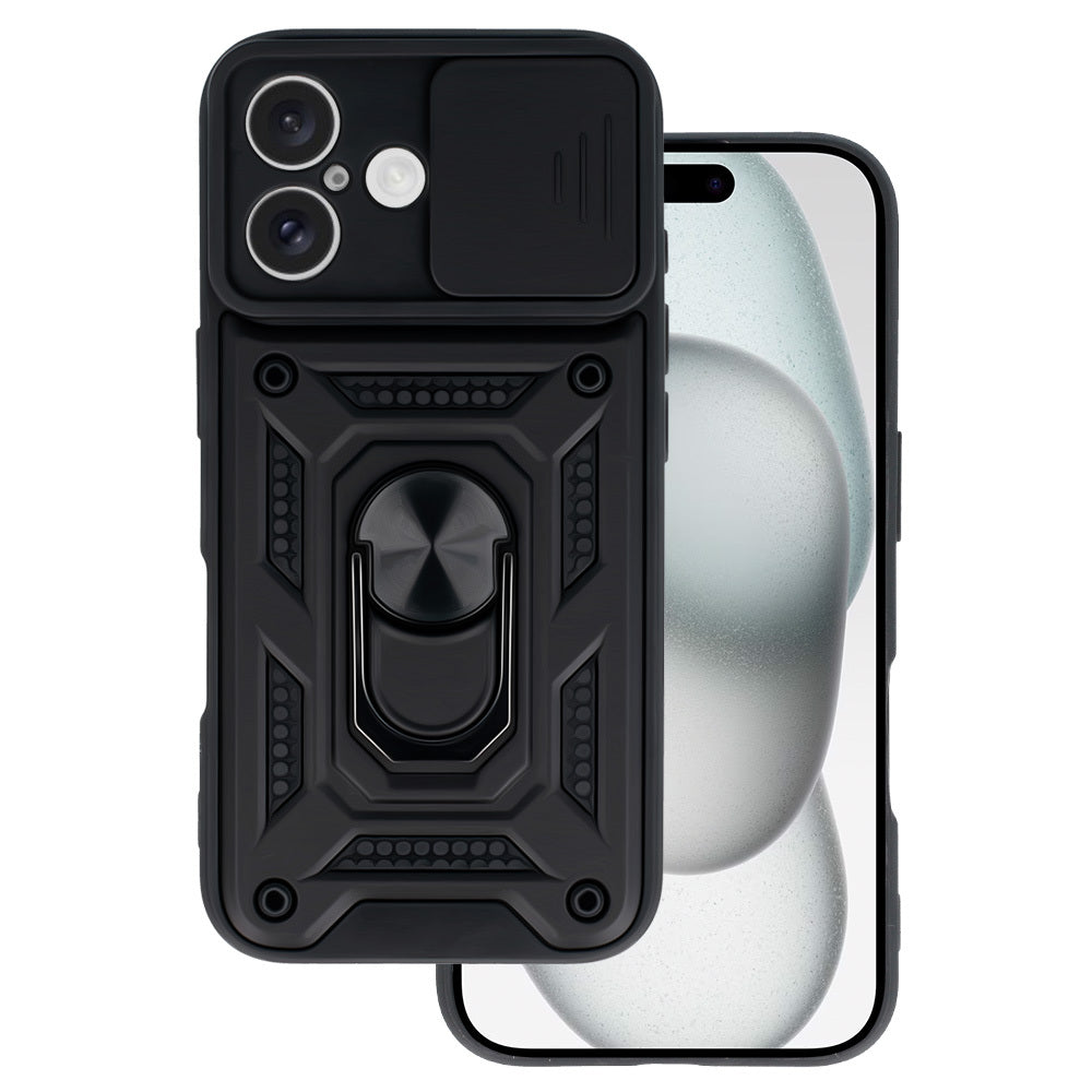 Калъф силикон – Slide Camera Armor – iPhone 16 Plus – Черен