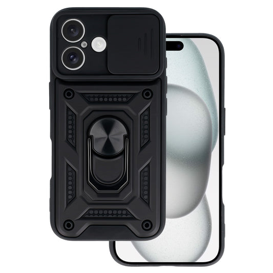 Калъф силикон – Slide Camera Armor – iPhone 16 Plus – Черен
