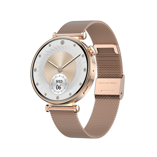 Blavec – Smartwatch W17 Amber HD AMOLED Voice Call (SWW17 RG) Розов + 2 paski – Златист