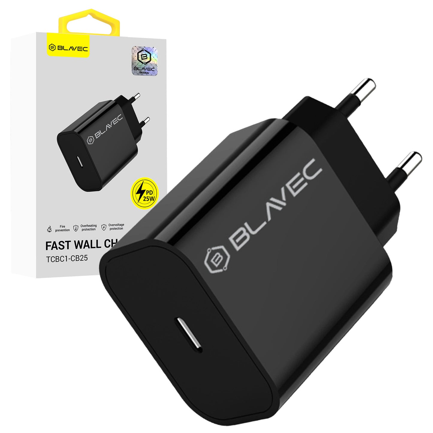 Blavec – Заряден адаптер – BC1 Typе-C PD 25W (TCBC1 CB25) – Черено