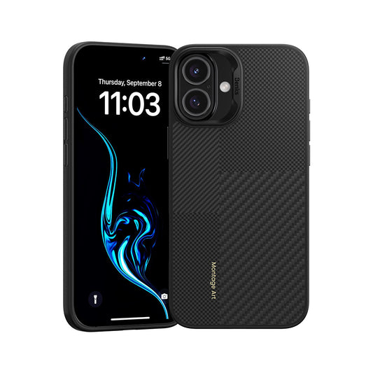 Benks –Montage Magnetic Armor Pro Kevlar Metal Frame 600D – iPhone 16 – Черен