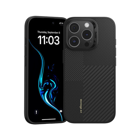 Benks – Montage Magnetic Armor Pro Kevlar Metal Frame 600D+1500D – iPhone 16 Pro Max – Черен