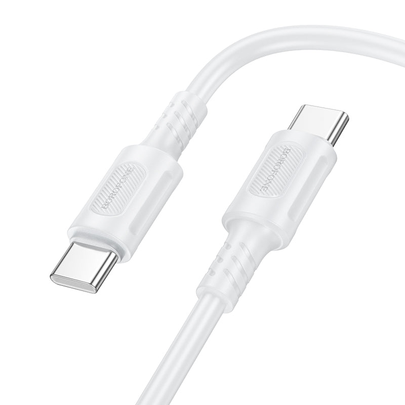 Borofone – Kабел  BX111 Feliz- Type C към Type C - 60W 3A 1m. – Бяло