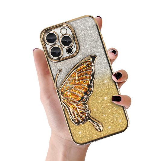Калъф – Tel Protect Butterfly Water – iPhone 15 Pro – Златист