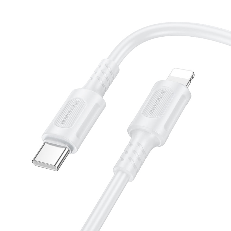 Borofone – Kабел BX111 Feliz – Type C към Lightning - PD 27W 1m. – Бял