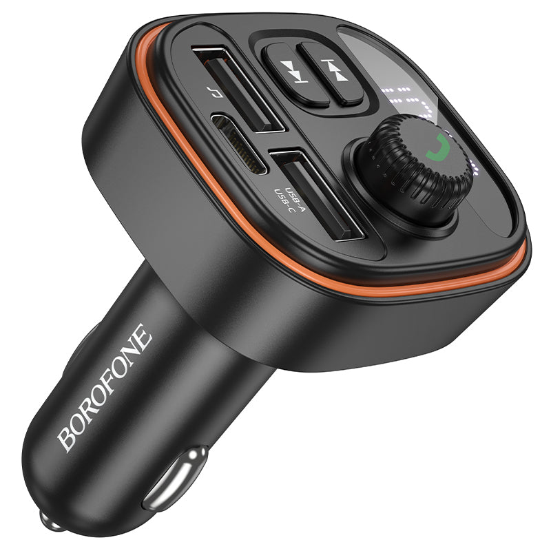 Borofone – Bluetooth FM Автомобилен трансмитер – Bc59 Heroic – Mp3–Bluetooth –2XUsb + Type-C – Черен