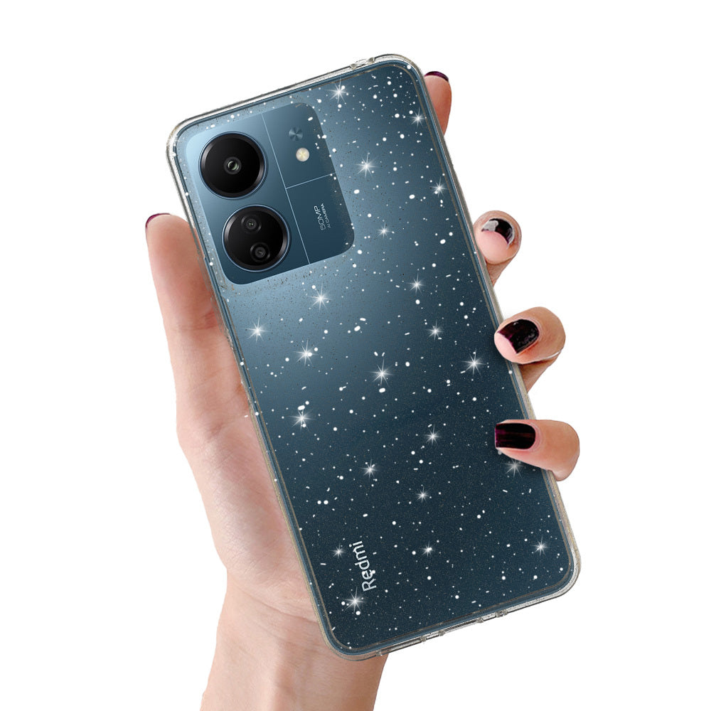 Калъф силикон –  Crystal Блестящ Xiaomi Redmi 14C – Сребрист