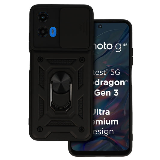 Калъф силикон – Slide Camera Armor Motorola Moto G35 5G – Черен