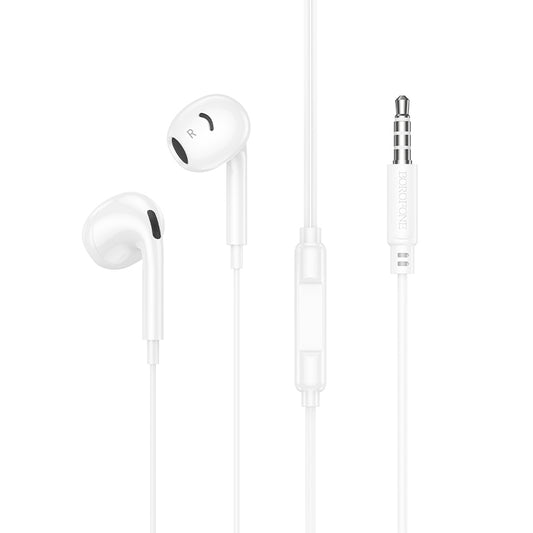 Borofone – Слушалки с кабел и микрофон – BM96 Brilliant – Бял